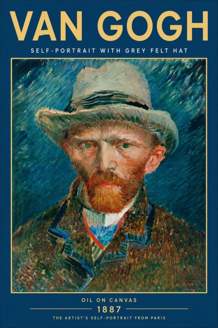 Van Gogh Self-portrait with Grey Felt Hat I No5 - Affiche
