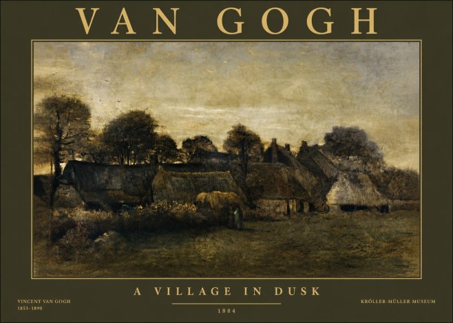 Van Gogh A Village in Dusk No2 - Affiche