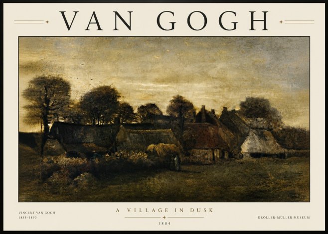 Van Gogh A Village in Dusk No6 - Affiche