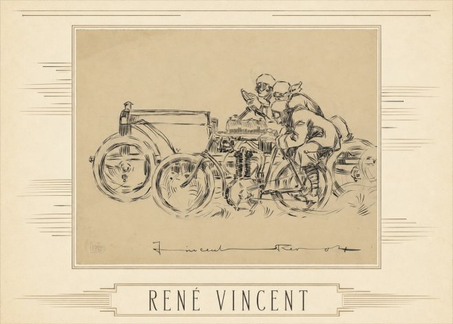 René Vincent Course Automobile No6 - Affiche