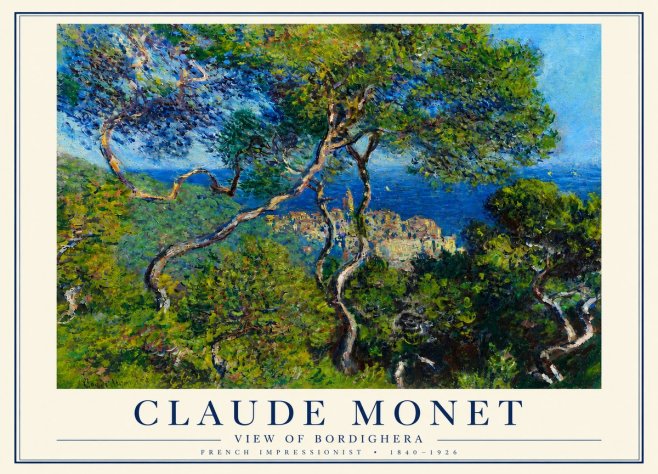 Monet View of Bordighera No4 - Affiche