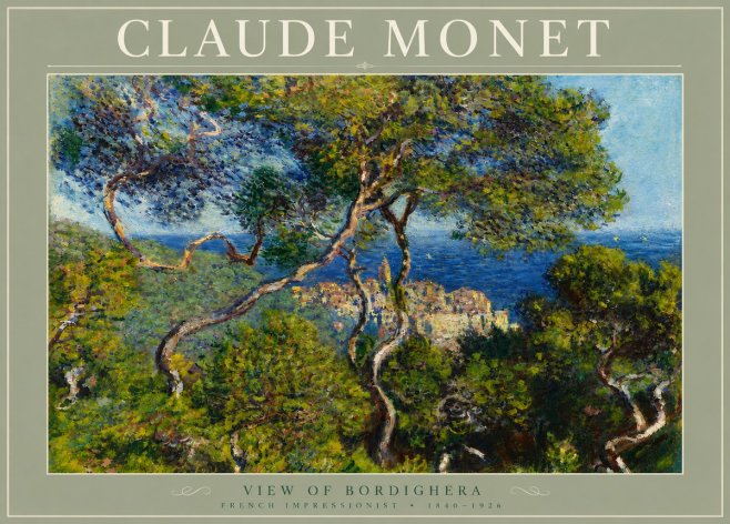 Monet View of Bordighera No5 - Affiche