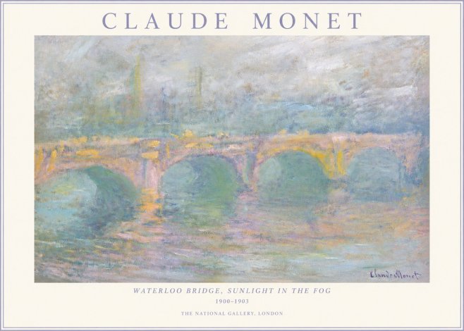 Monet Waterloo Bridge, Sunlight in the Fog I No3 - Affiche