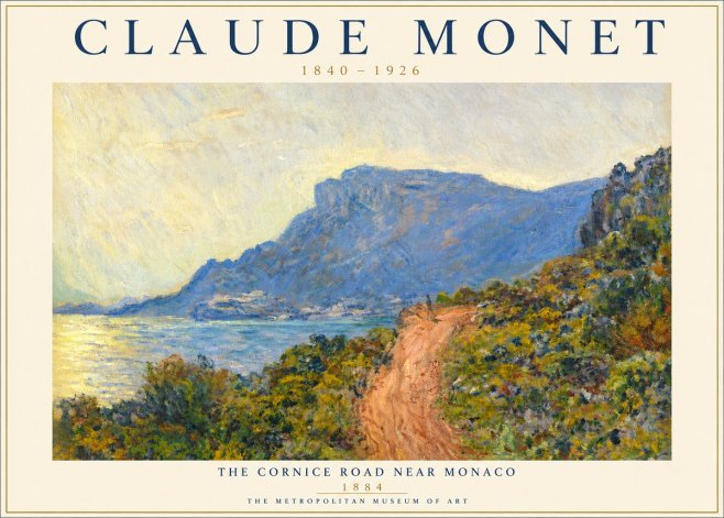 Monet The Cornice Road Near Monaco No3 - Affiche