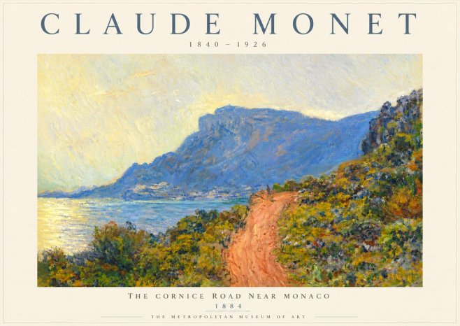 Monet The Cornice Road Near Monaco No5 - Affiche