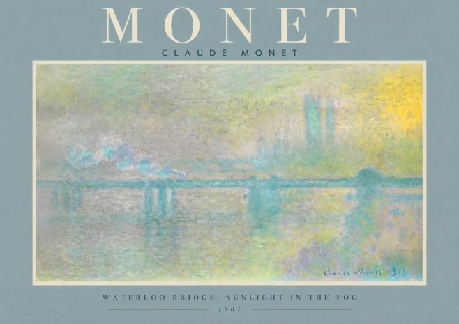 Monet Waterloo Bridge, Sunlight in the Fog II No2 - Affiche