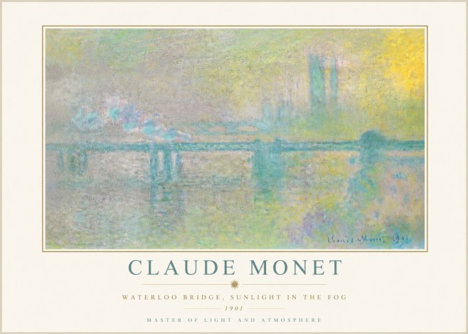 Monet Waterloo Bridge, Sunlight in the Fog II No5 - Affiche