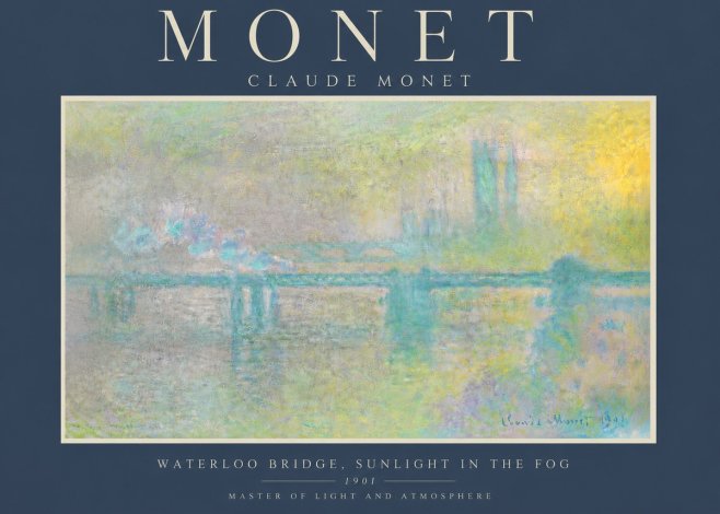 Monet Waterloo Bridge, Sunlight in the Fog II No6 - Affiche