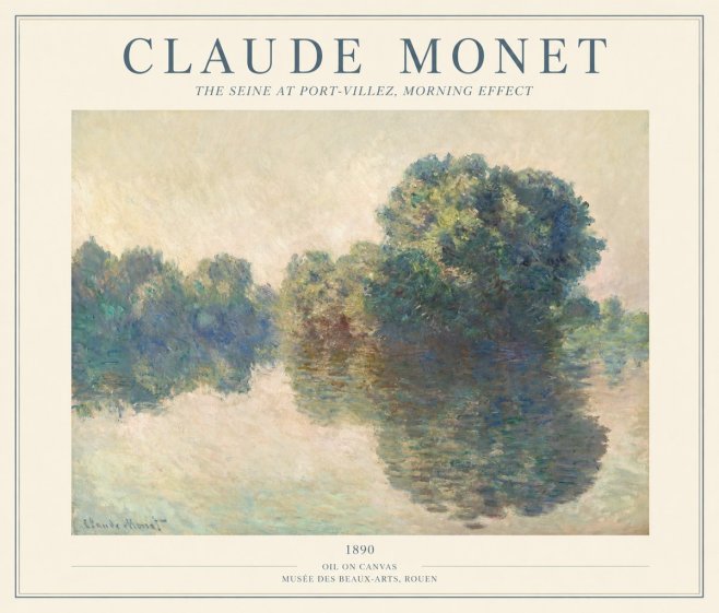 Monet The Seine at Port-villez, Morning Effect No1 - Affiche