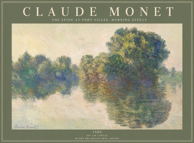 Monet The Seine at Port-villez, Morning Effect No6 - Affiche