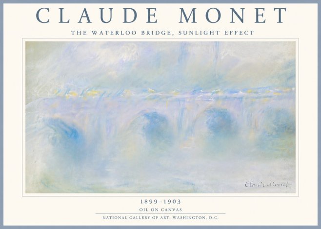 Monet The Waterloo Bridge, Sunlight Effect No5 - Affiche