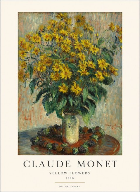 Monet Yellow Flowers No1 - Affiche