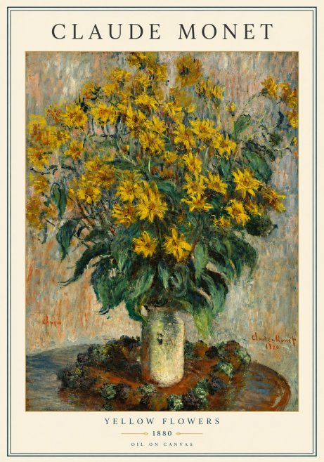 Monet Yellow Flowers No4 - Affiche