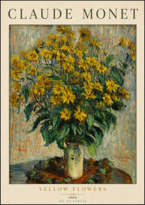 Monet Yellow Flowers No5 - Affiche