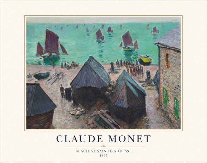 Monet Beach at Sainte-adresse No1 - Affiche