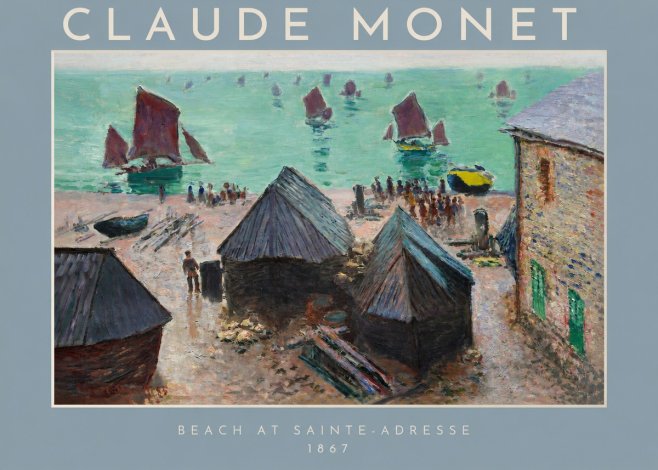 Monet Beach at Sainte-adresse No2 - Affiche
