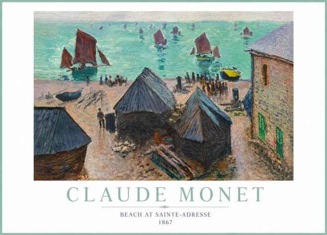 Monet Beach at Sainte-adresse No4 - Affiche