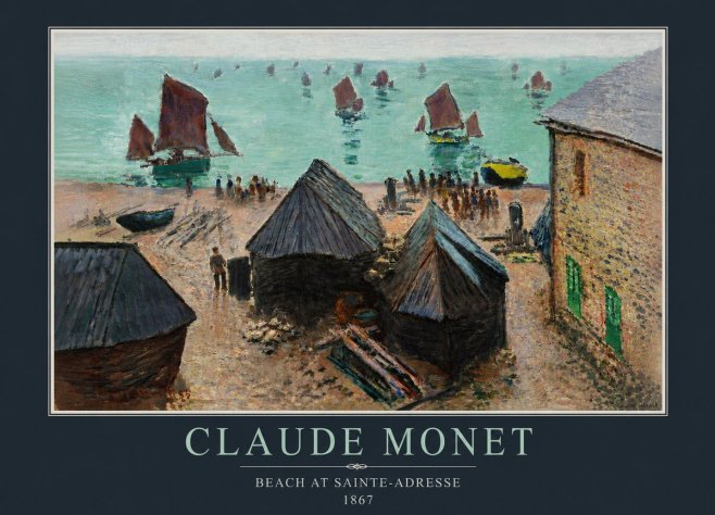 Monet Beach at Sainte-adresse No5 - Affiche