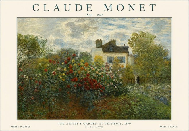 Monet The Artist's Garden at Vétheuil, 1879 No3 - Affiche
