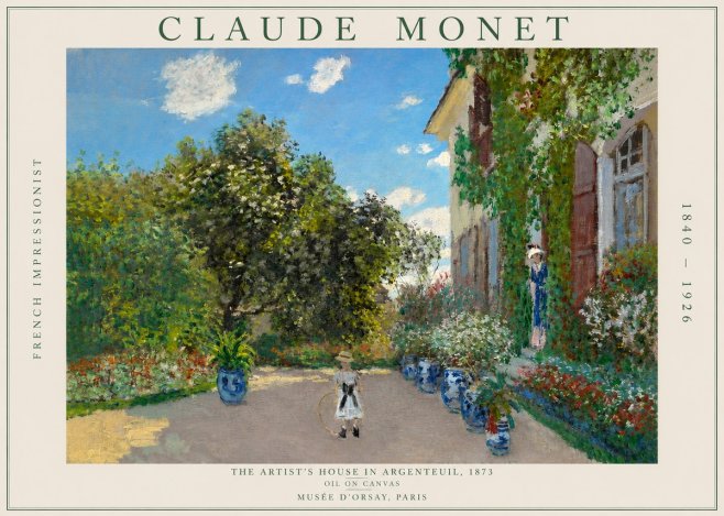 Monet The Artist's House in Argenteuil, 1873 No2 - Affiche
