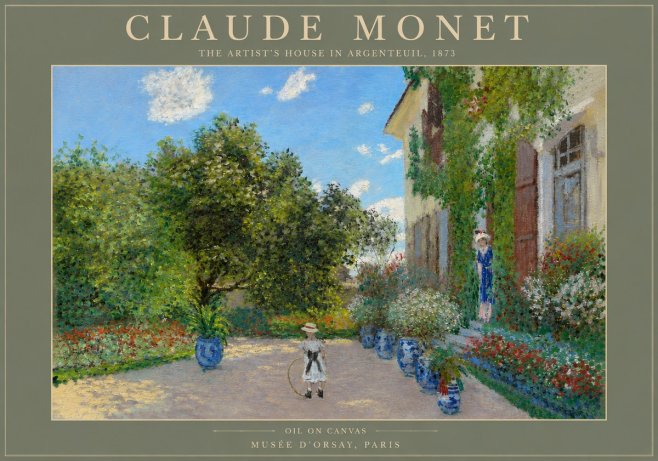 Monet The Artist's House in Argenteuil, 1873 No4 - Affiche