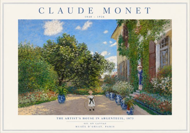 Monet The Artist's House in Argenteuil, 1873 No5 - Affiche