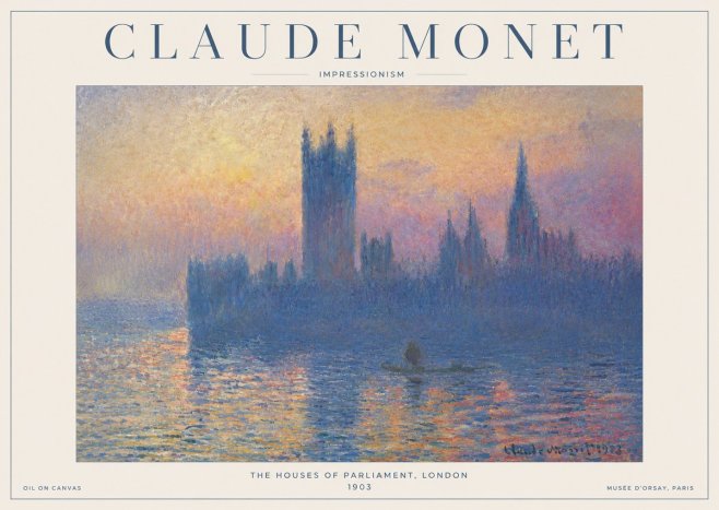 Monet The Houses of Parliament, London II No4 - Affiche