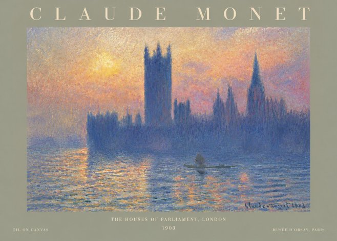 Monet The Houses of Parliament, London II No6 - Affiche