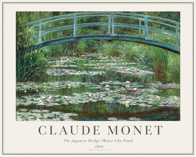 Monet The Japanese Bridge (Water Lily Pond) No1 - Affiche