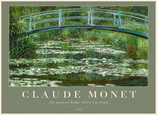 Monet The Japanese Bridge (Water Lily Pond) No2 - Affiche