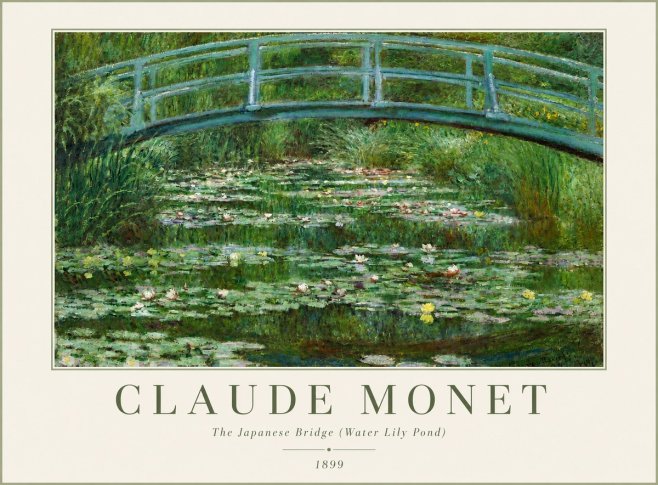 Monet The Japanese Bridge (Water Lily Pond) No3 - Affiche