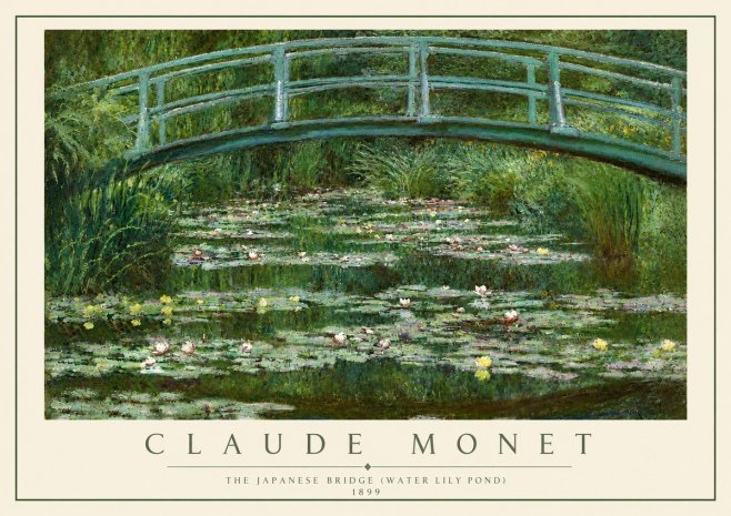 Monet The Japanese Bridge (Water Lily Pond) No5 - Affiche