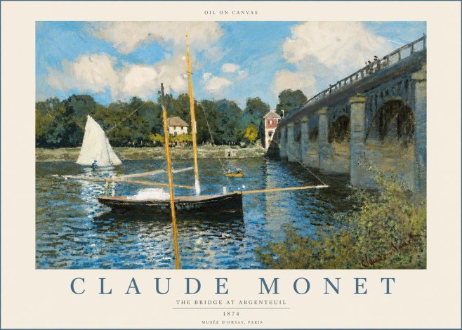 Monet The Bridge at Argenteuil I No4 - Affiche