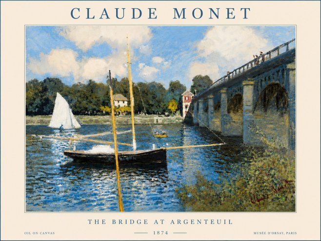 Monet The Bridge at Argenteuil I No5 - Affiche