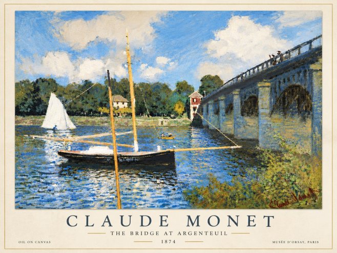 Monet The Bridge at Argenteuil I No6 - Affiche