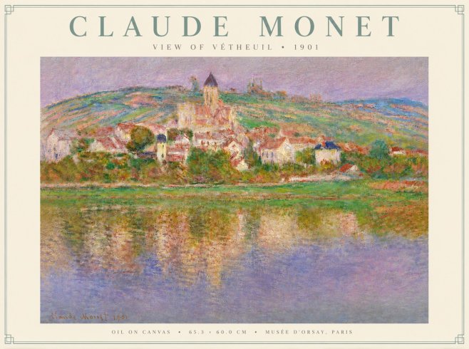 Monet View of Vétheuil I No5 - Affiche