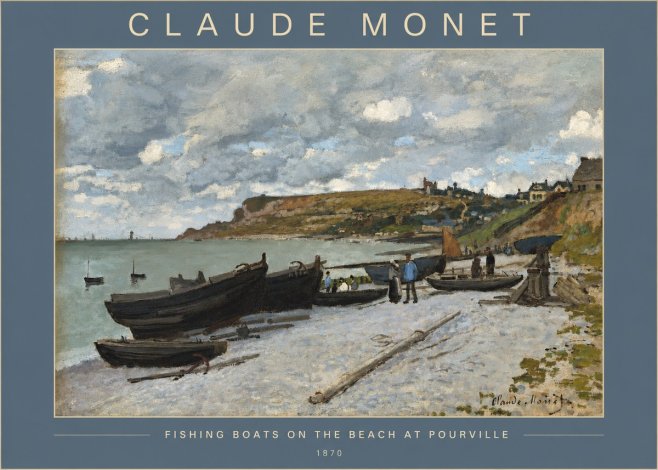 Monet Fishing Boats on the Beach at Pourville No2 - Affiche