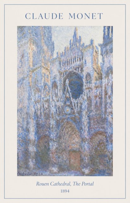 Monet Rouen Cathedral, the Portal No1 - Affiche