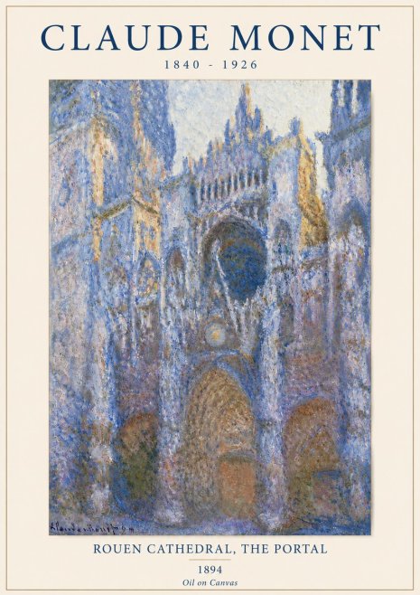 Monet Rouen Cathedral, the Portal No4 - Affiche