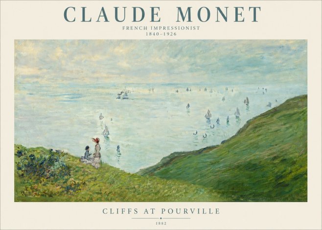 Monet Cliffs at Pourville I No3 - Affiche