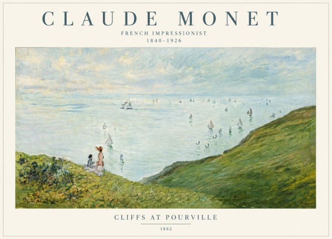 Monet Cliffs at Pourville I No6 - Affiche