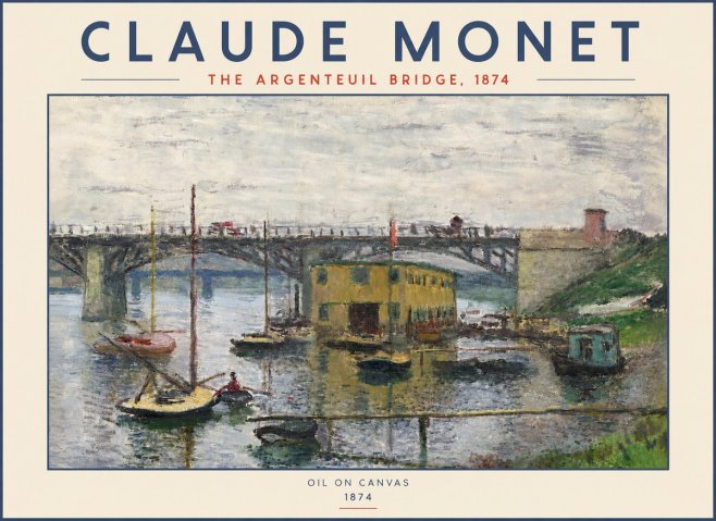 Monet The Argenteuil Bridge No4 - Affiche