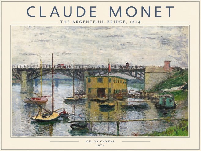 Monet The Argenteuil Bridge No6 - Affiche