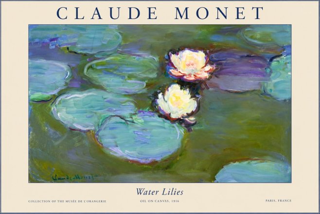 Monet Water Lilies II No1 - Affiche