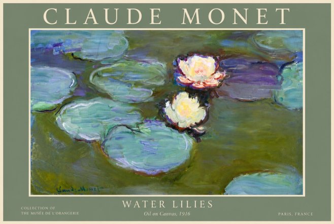 Monet Water Lilies II No6 - Affiche