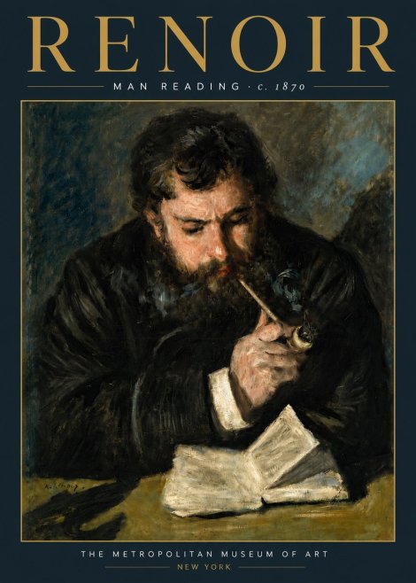Renoir Man Reading No5 - Affiche