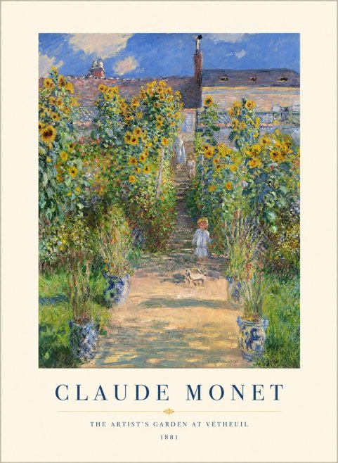 Monet The Artist's Garden at Vétheuil I No1 - Affiche