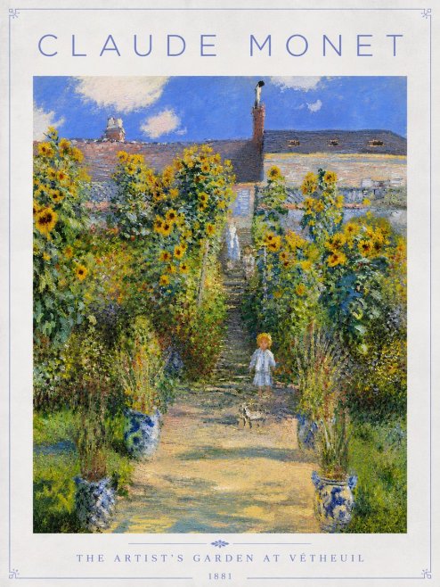 Monet The Artist's Garden at Vétheuil I No6 - Affiche