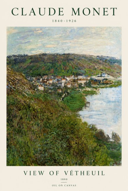 Monet View of Vétheuil II No5 - Affiche