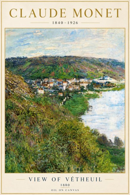 Monet View of Vétheuil II No6 - Affiche